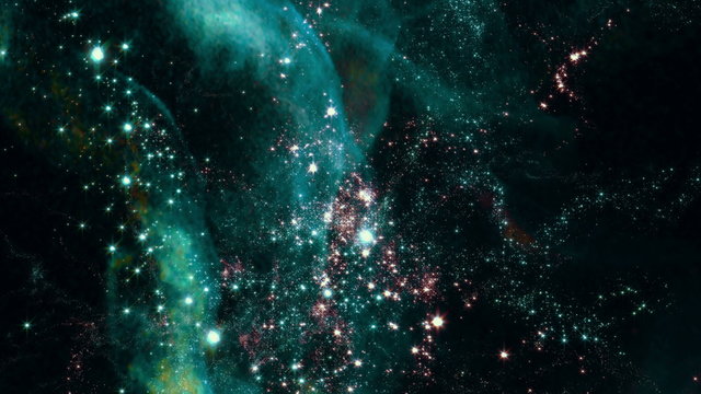 Space 2107: Traveling through star fields in deep space (Loop).