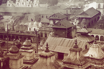 Pashupatinath Temple and ghats of Bagmati river. Kathmandu, Nepal