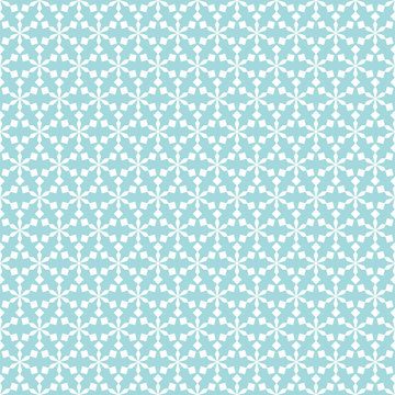 Snowflakes Seamless Pattern Retro Turquoise