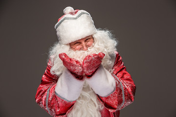 happy Santa Claus looking at camera