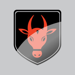 cow meat. Steak House. logo powerful farm