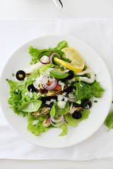 fresh salad with seafood