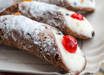 Cannoli, a typical sicilian pastry