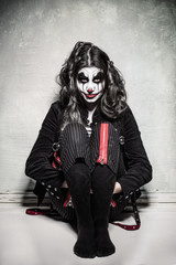 scary evil clown girl