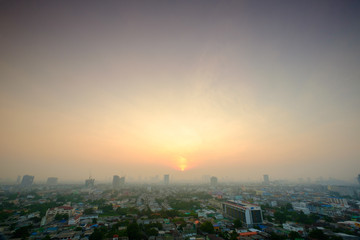 Obraz premium art of sky and Morning time view of Bangkok Thailand