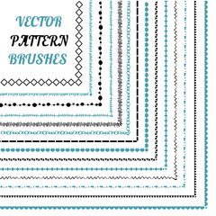 Set of vector pattern brushes. Frames with ornamental strokes an