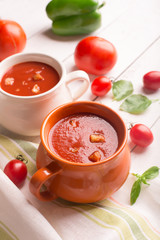 Spanish tomato gazpacho soup