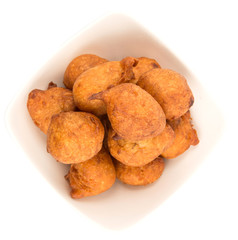 Popular Malaysian fritter snack deep fried banana balls or locally known as Cekodok Pisang