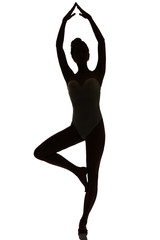 Female Dancer posing silhouette studio shot