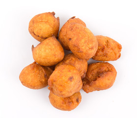 Popular Malaysian fritter snack deep fried banana balls or locally known as Cekodok Pisang