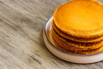 Pumpkin Pancakes, selective focus
