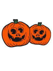 Laughing 2 pumpkins face