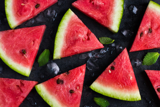 fresh watermelon on black background