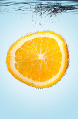 orange in mineral water