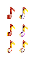 Set of abstract music note icon, business logotype concepts