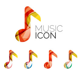 Set of abstract music note icon, business logotype concepts
