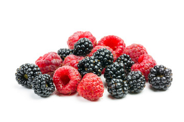 Fresh blackberries and raspberries