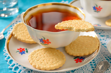 Classic English tea with biscuits