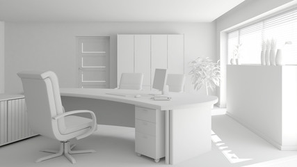 3D interior rendering of a modern office