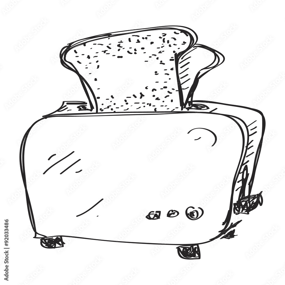 Wall mural Simple doodle of a toaster