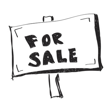 Simple doodle of a for sale sign