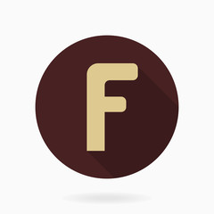 Fine  Flat Icon With Letter F