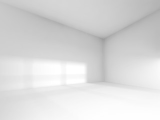 Naklejka na ściany i meble Abstract white interior, empty room with soft light