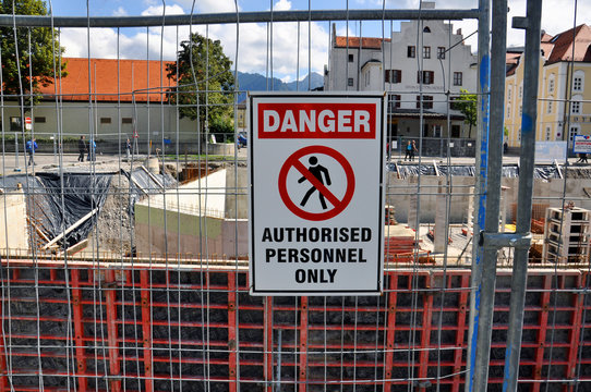 DANGER - sign at construction