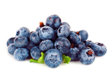 Blueberries isolated on white