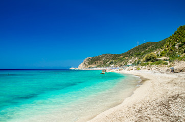 Kathisma Beach, Lefkada Island, Greece. Kathisma Beach is one of the best beaches in Lefkada Island in Ionian Sea
