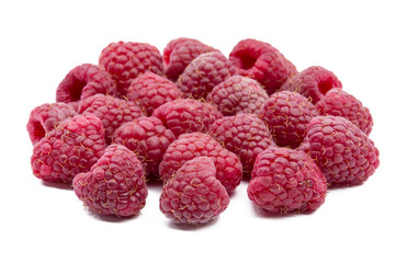 Raspberries isolated on white background