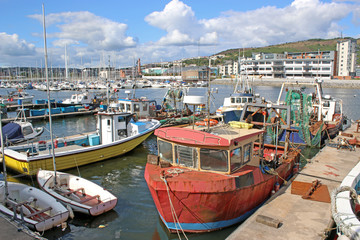 Fishing trawlers in Swansea Harbour