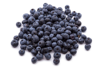 heap of blueberries isolated on white 
