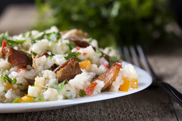 Traditional spicy food called pilaf