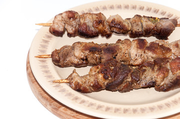 Grilled meat on a stick