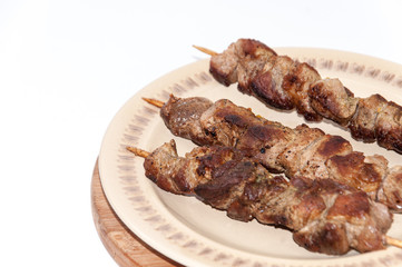 Grilled meat on a stick