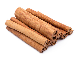 Cinnamon sticks  isolated on white background