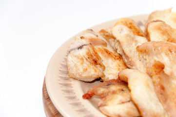 Fried chicken white meat served on the plate