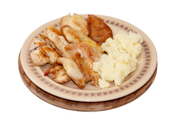Grilled chicken breasts with mashed potato