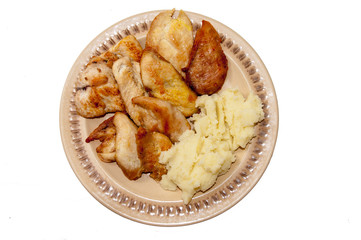 Grilled chicken breasts with mashed potato
