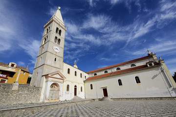 Fototapeta na wymiar The church of the Blessed Virgin Mary in Mali Losinj, Croatia