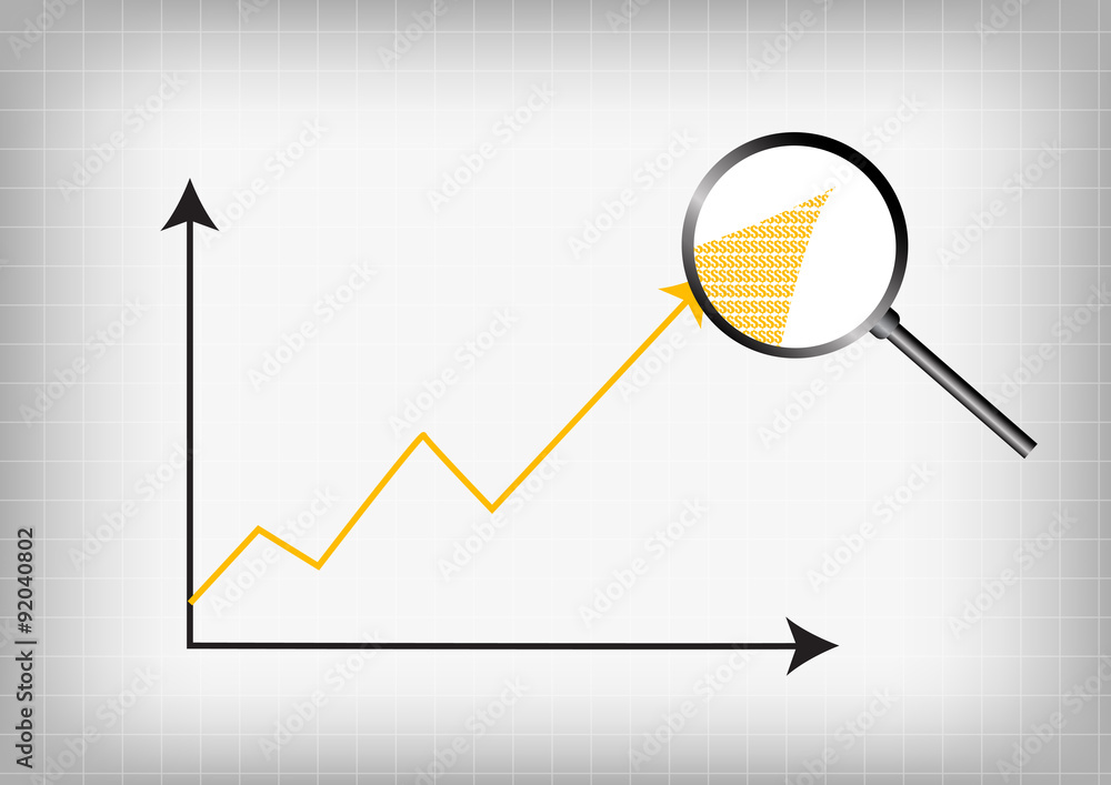 Poster vector : line graph chart with dollars symbol in the arrow