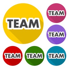 Team Sign with long shadow set