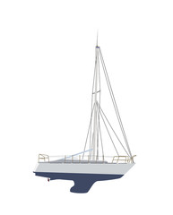 Water Boat, Sailboat. Vector Illustration.