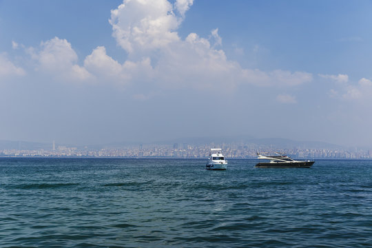 Panorama of Istanbul from the Marmara Sea
