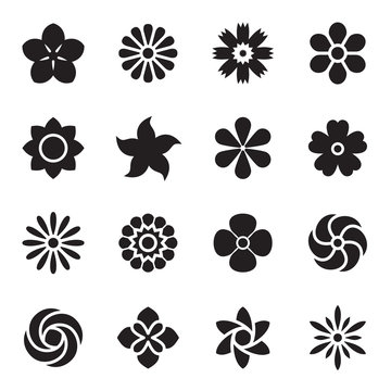 Flower icons. Vector illustration