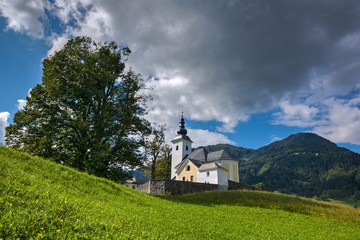 Fototapeta na wymiar Parish Church in Mountain Village
