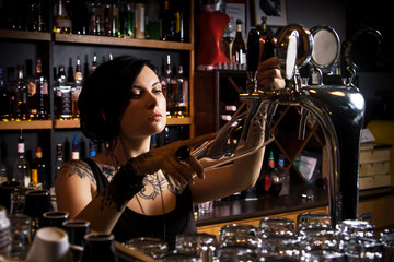 Fototapeta na wymiar Attractive bartender