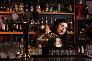 Attractive bartender