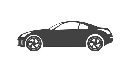 Obraz na płótnie Canvas Силуэт спортивного автомобиля на белом фоне